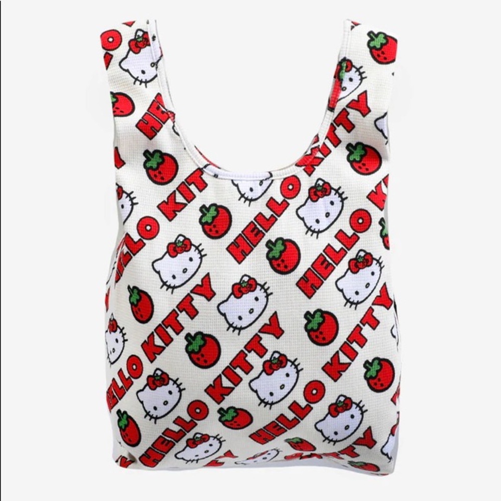 🍓 Hello Kitty Strawberries Waffle Shopper Tote 🍓